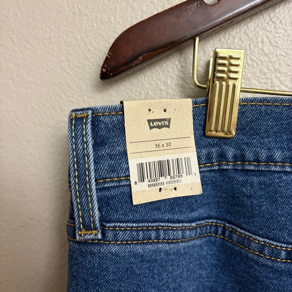 Levi's 505 Regular Fit Jeans 36x30 Blue Denim Stretch Straight Leg